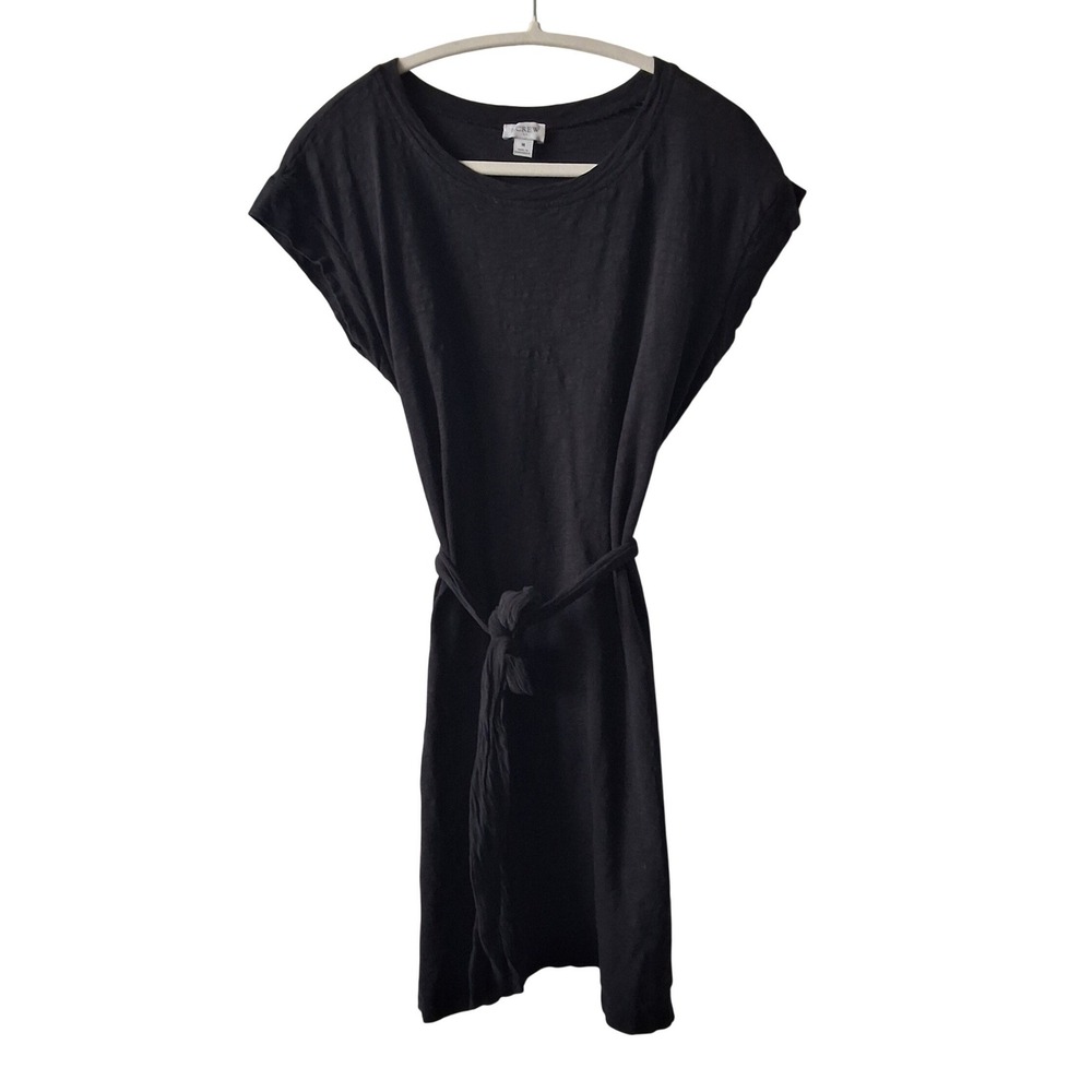 J.Crew Medium Slub Cotton Tie-Waist T-Shirt Dress Short Sleeve Mini Indie Summer